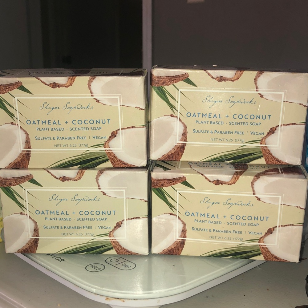Oatmeal Coconut Hand Soap - Cream and Brown Lot of 4 Bars